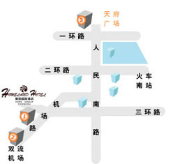 Homeland Hotel, Chengdu Map