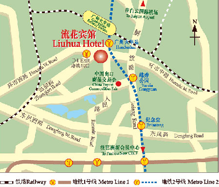 Liuhua Hotel ,Guangzhou Map
