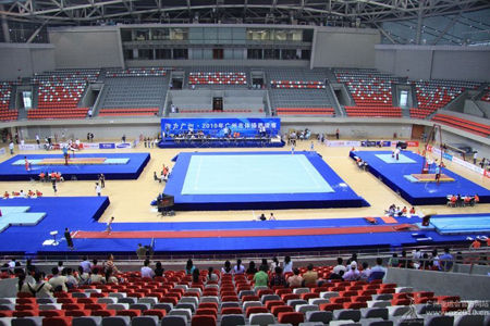 First Gymnastics test event held in Asian Games Town Gymnasium