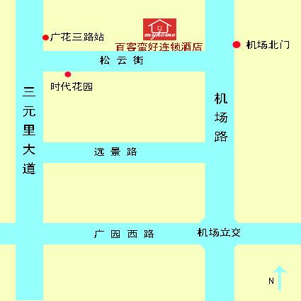 Back Myhome Hotel ,Airport Branch Map