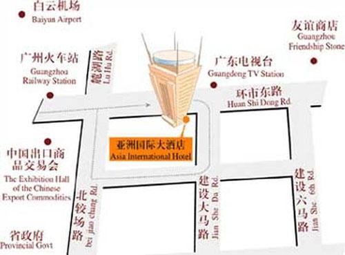 Asia International Hotel, Guangzhou Map