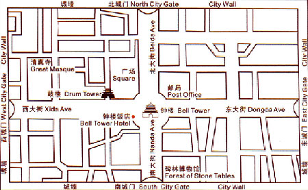 Bell Tower Hotel, Xian Map