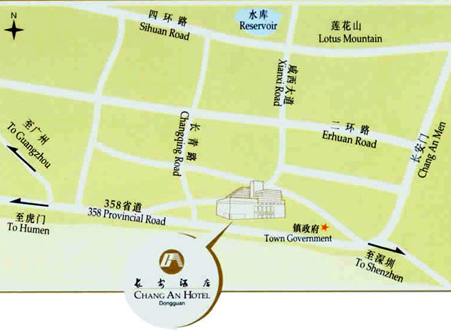 Chang An Hotel Dongguan Map