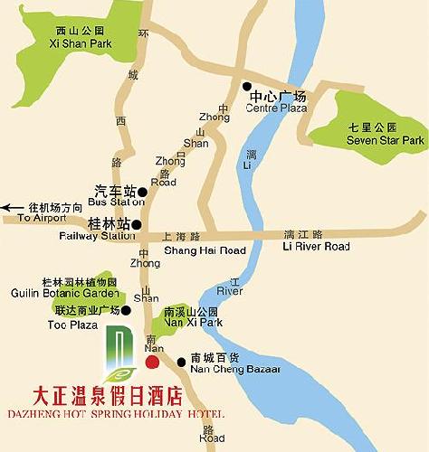 Dazheng Hot spring Holiday Hotel,Guilin Map