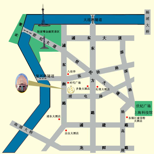 Huajun Suite Hotel,Shanghai Map