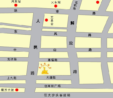 Five Rams City Hotel ,Guangzhou Map
