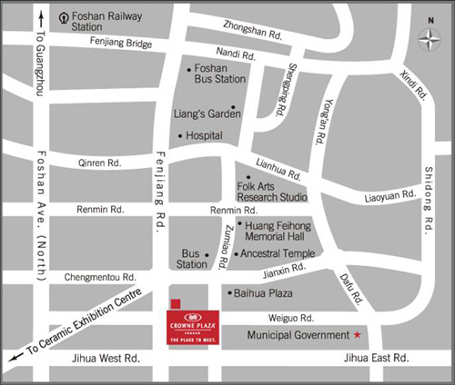 Foshan Crowne Plaza Map