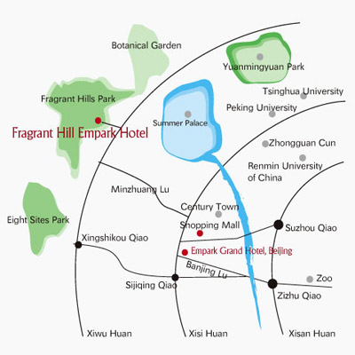 Fragrant Hill Empark Hotel, Beijing Map