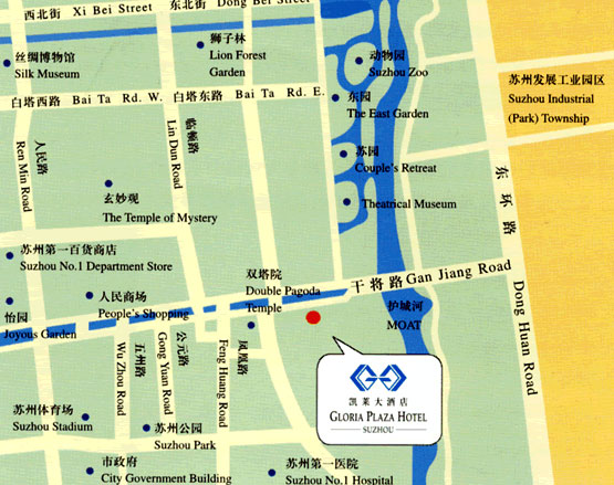 Gloria Plaza Hotel, Suzhou Map