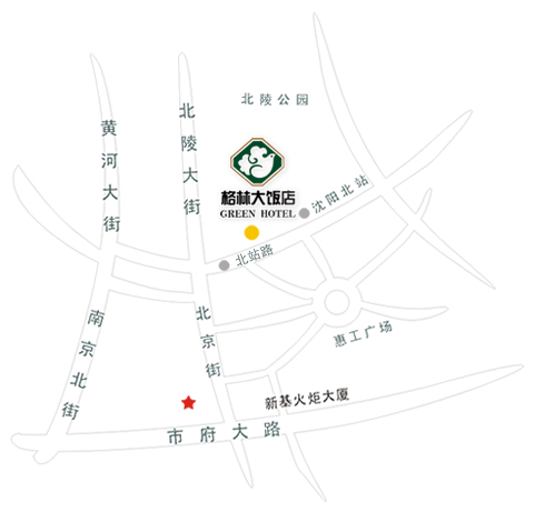 Green Hotel, Shenyang Map