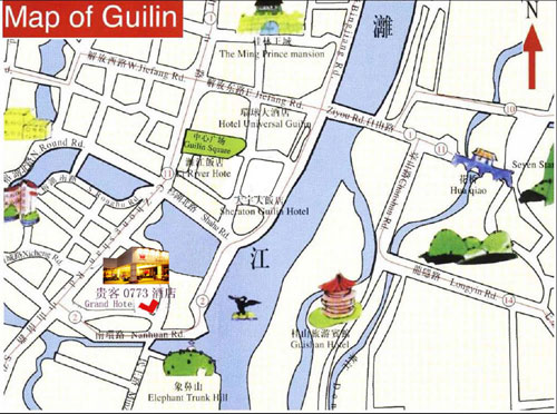 Guilin Grand 0773 Hotel Map