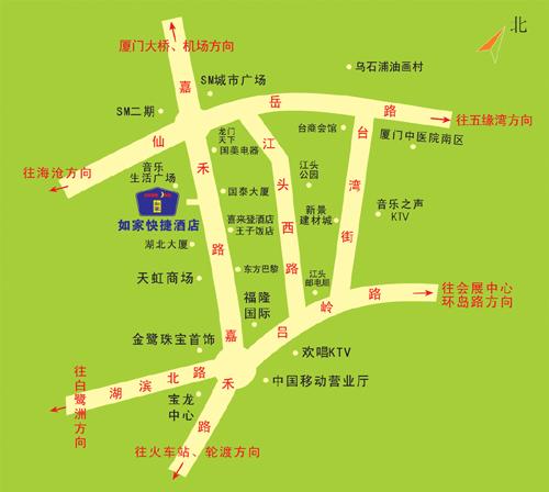 Home Inn (Xiamen Jiahe Road Musician Life Plaza) Map