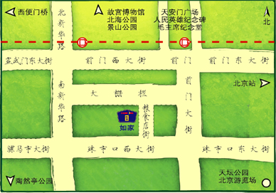 Home Inns - Beijing Qianmen Inn Map