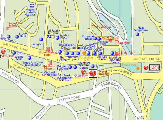 Hotel Phoenix Singapore Map