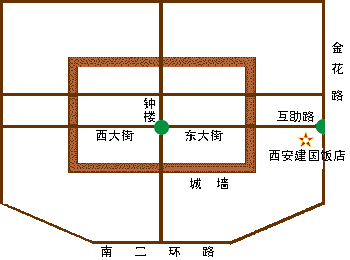 Jianguo Hotel Xi'an Map