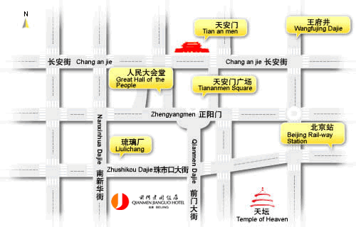 Jianguo Qianmen Hotel, Beijing Map