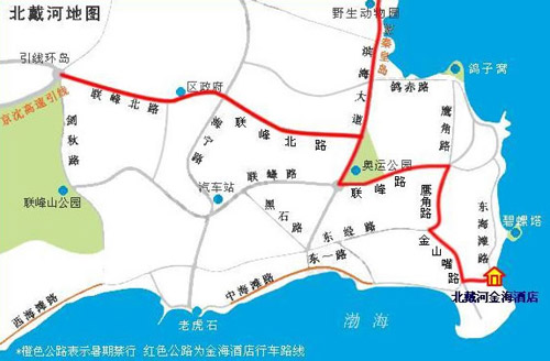 Jinhai Hotel, Beidaihe Map