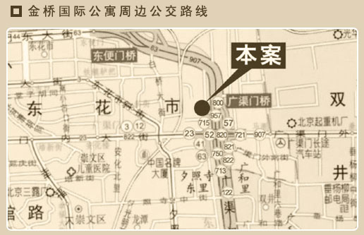 Jinqiao Hotel Apartment, Beijing Map