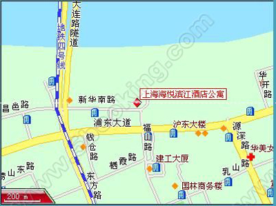 Kingland Service Apartment Shanghai Map