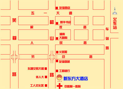 New Oriental Hotel, Changsha Map