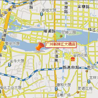 New Pearl River Hotel, Guangzhou Map