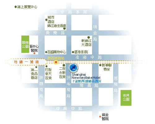New West-lake Hotel, Shanghai Map