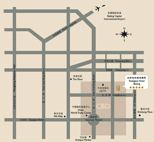 Radegast Hotel CBD Beijing Map