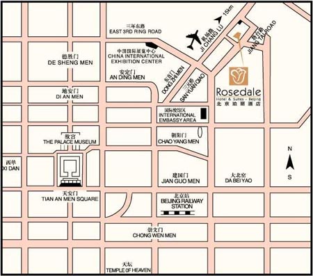 Rosedale Hotel & Suites, Beijing Map