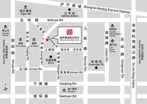 Royal Garden Inn, Suzhou Map