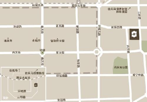 Shangri-La Golden Flower Hotel, XiAn Map