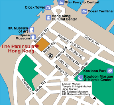 The Peninsula, Hong Kong Map