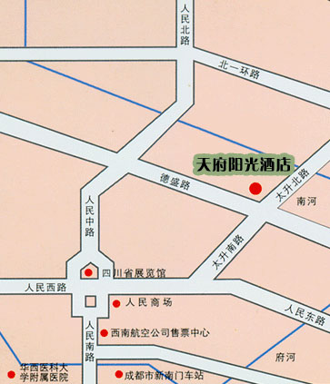 Tianfu Sunshine Hotel ,Chengdu Map