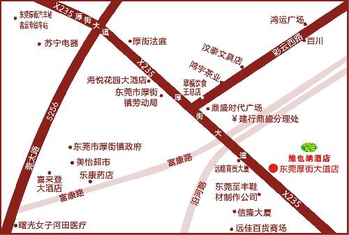 Vienna Hotels-Dongguan Houjie Road Branch Map