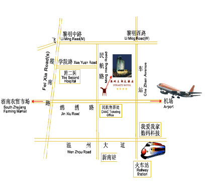 Wenzhou Dynasty Hotel Map