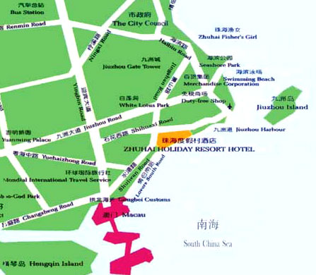 Zhuhai Holiday Resort Hotel Map