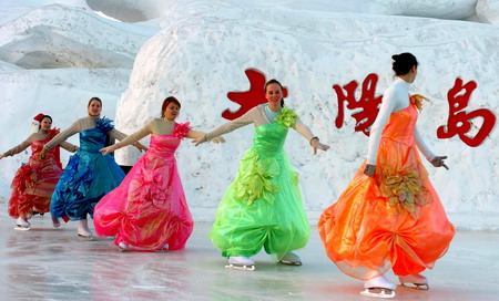 Russian actor in the performance on the ice