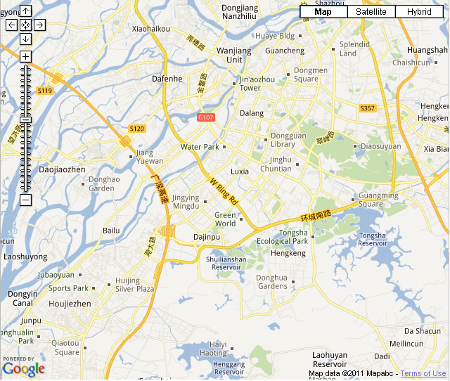 Dongguan Downtown Map
