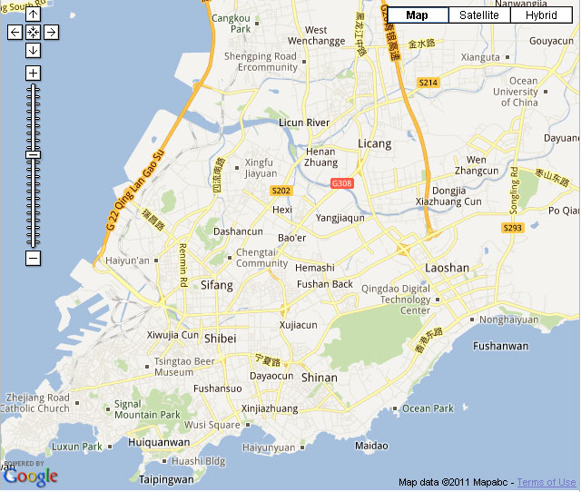 Qingdao Downtown Map