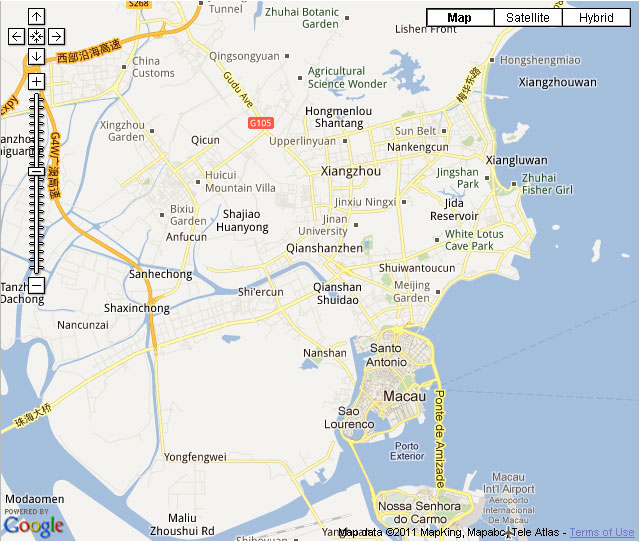 Zhuhai Downtown Map