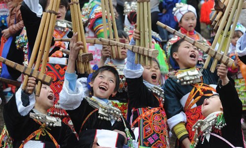 Miao ethnic group prays for harvest and happiness in new year in China's Guizhou