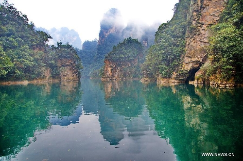 Scenery of Baofeng lake in Zhangjiajie resort