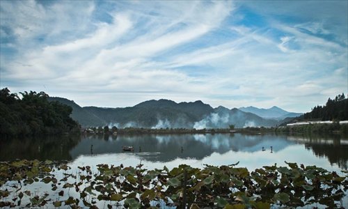 Scenery of ancient townlet Heshun in SW China