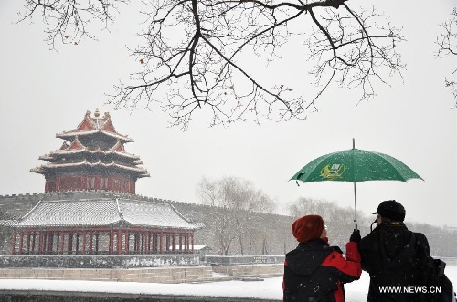 Snow-covered capital city Beijing