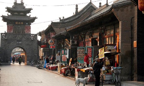 Streetscape of Pingyao ancient town in China's Shanxi
