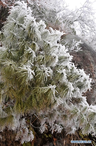 Winter scenery on Mao'er Mountain in Guilin