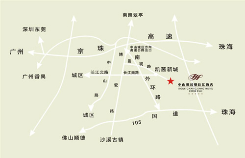 Agile Chang Jiang Hotel Zhongshan Map
