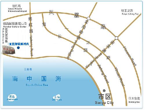 Blue Ocean Silver Beach Hotel - Sanya Map