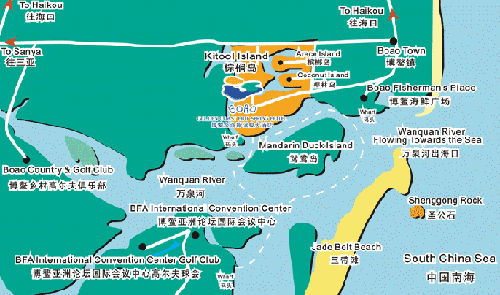 Boao Golden Coast Hot Spring Hotel Map