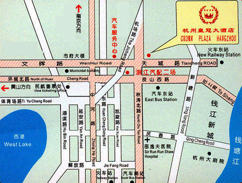 Crown Plaza, Hangzhou Map