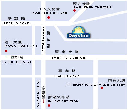 Zhongtailai hotel, Shenzhen Map